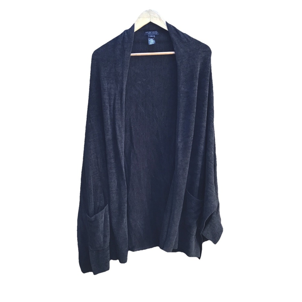 Barefoot Dreams CozyChic Ultra Lite Open Front Cardigan Black Women's L/XL